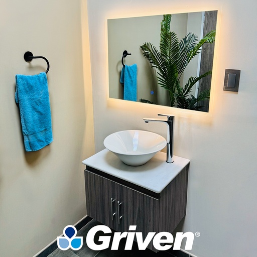 [13096] ESPEJO CUADRADO 80X60CM LUZ LED GRIVEN