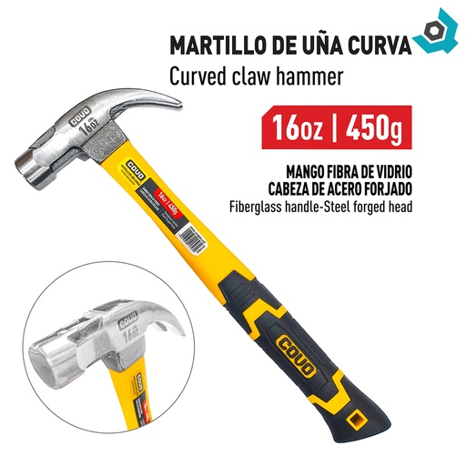 [13162] MARTILLO DE UÑA CURVA 16 OZ COVO