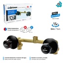 LLAVE DOBLE PARA DUCHA NEGRO MATE GRIVEN