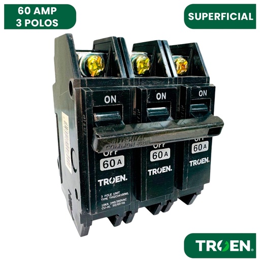 [13209] BREAKER SUPERFICIAL TERMOMAGNETICO 60A 3P TROEN