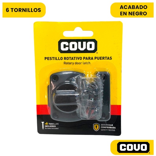 [13232] CERRADURA ROTATIVA PARA PUERTAS NEGRO COVO