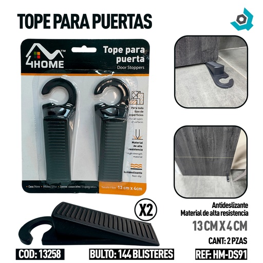 [13258] TOPE PARA PUERTAS 2PZAS 4HOME