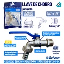 LLAVE DE CHORRO 3/4" X 1/2" GRIVEN BASIC