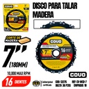 DISCO SIERRA PARA TALLAR MADERA 7" COVO
