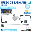 JUEGO DE BAÑO ABS 5 PZAS CROMADO GRIVEN BASIC