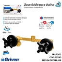 LLAVE DOBLE CRUZ PARA DUCHA NEGRO MATE GRIVEN