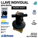 LLAVE INDIVIDUAL CRUZ PARA DUCHA NEGRO MATE GRIVEN