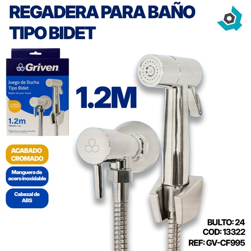 [13322] REGADERA PARA BANO TIPO BIDET CROMADO GRIVEN