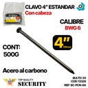 CLAVO 4" ESTANDAR CON CABEZA SECURITY