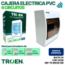 CAJERA ELECTRICA 6 CIRCUITOS SUPERFICIAL PVC TROEN