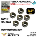 TUERCA HEXAGONAL 1/4" 100 PZAS SECURITY