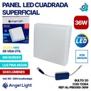 LAMPARA PANEL LED CUADRADO SUPERFICIAL LUZ FRIA 36W ANGEL LIGHT