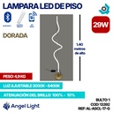 LAMPARA LED 29W DE PISO LUZ AJUSTABLE DORADA ANGEL LIGHT