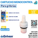 CARTUCHO MONOCONTROL 1/2" PARA GRIFERIAS GRIVEN