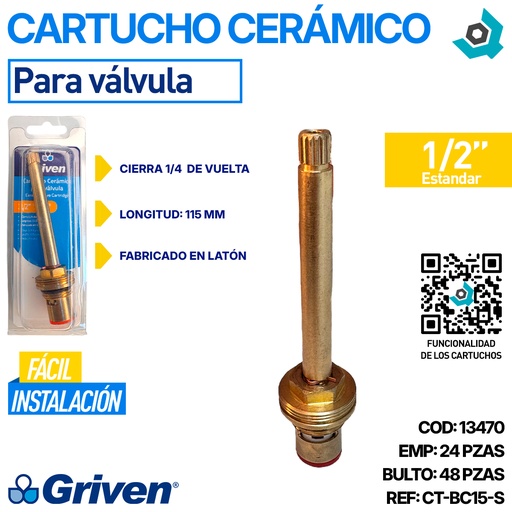 [13470] CARTUCHO CERAMICO 1/2" PARA VALVULA GRIVEN