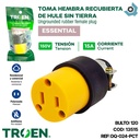 TOMA HEMBRA RECUBIERTA DE HULE SIN TIERRA 150V 15A TROEN