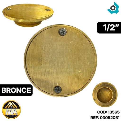 [13565] REJILLA DESAGUE DE PISO CIEGA 1 1/2" BRONCE METALES ALEADOS