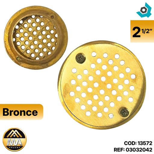 [13572] REJILLA DESAGUE DE PISO 2 1/2" BRONCE METALES ALEADOS