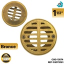 REJILLA DESAGUE DE PISO ESTANDAR 1 1/2" BRONCE METALES ALEADOS