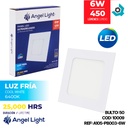 LAMPARA LED PARA EMPOTRAR CUADRADA 6W 4" LUZ FRIA ANGEL LIGHT