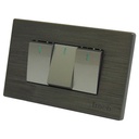 APAGADOR TRIPLE 3 WAY PLATEADO TROEN