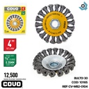 DISCO CEPILLO CONICO DE ALAMBRE 4" X 5/8" COVO