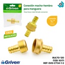 CONECTOR PARA MANGUERAS 1/2" DE BRONCE GRIVEN