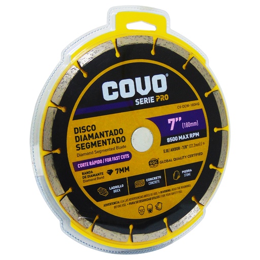 [10208] DISCO DIAMANTADO 7" SEGMENTADO COVO PRO