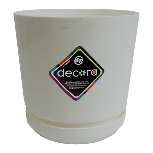 [10293] MATERO Y PLATO PP ART CIL LISO D-10 BLANCO DP