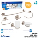 JUEGO DE ACCESORIOS DE BANO 6 PIEZAS SATINADO GRIVEN