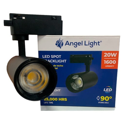 [10411] LAMPARA DE TECHO SPOT PARA RIEL 20W COLOR NEGRO ANGEL LIGHT