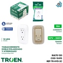 TOMACORRIENTE ESTANDAR DOBLE BLANCO TROEN