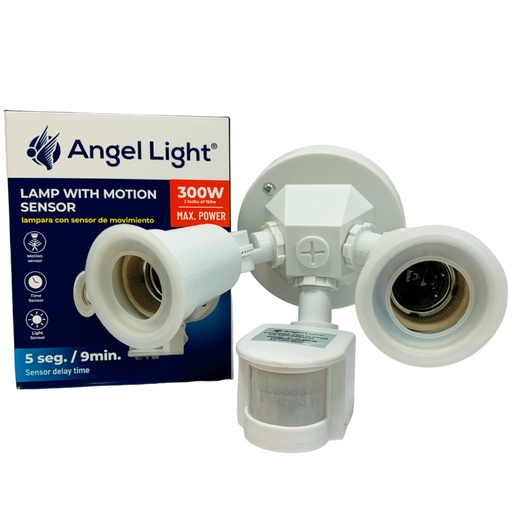 [10433] LAMPARA CON SENSOR DE MOVIMIENTO 300W BLANCO ANGEL LIGHT