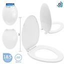 ASIENTO PARA INODORO 18.5" ALARGADO BLANCO GRIVEN BASIC
