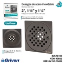 DESAGUE DE PISO 2" COLOR GRIS METALICO GRIVEN GUN METAL