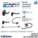 JUEGO DE ACCESORIOS DE BANO 6 PIEZAS GRIVEN GUN METAL