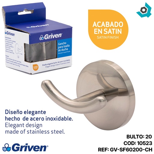 [10523] GANCHO PARA TOALLA SATINADO GRIVEN