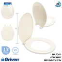 ASIENTO PARA INODORO 17" COLOR HUESO REDONDO GRIVEN BASIC