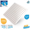 REGADERA PARA DUCHA TIPO LLUVIA CUADRADA 12" CROMADA GRIVEN