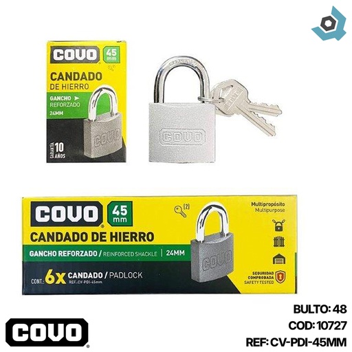 [10727] CANDADO 45MM HIERRO COVO