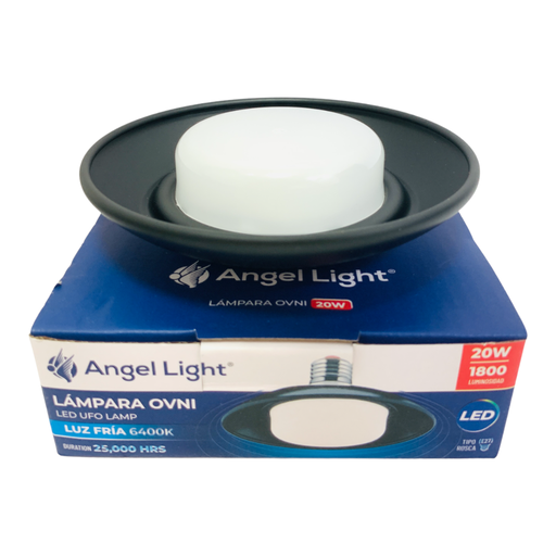 [10735] LAMPARA OVNI LED NEGRA 20W 6400K ANGEL LIGHT