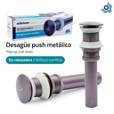 DESAGUE PUSH METALICO SIN REBOSADERO GRIS METALICO GRIVEN GUN METAL