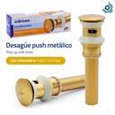 DESAGUE PUSH METALICO CON REBOSADERO DORADO GRIVEN GOLDEN