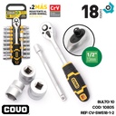 JUEGO DE DADOS CON RACHET 1/2" 18 PZA COVO