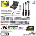 JUEGO DE DADOS CON RACHET 94 PIEZAS PROFESIONAL COVO