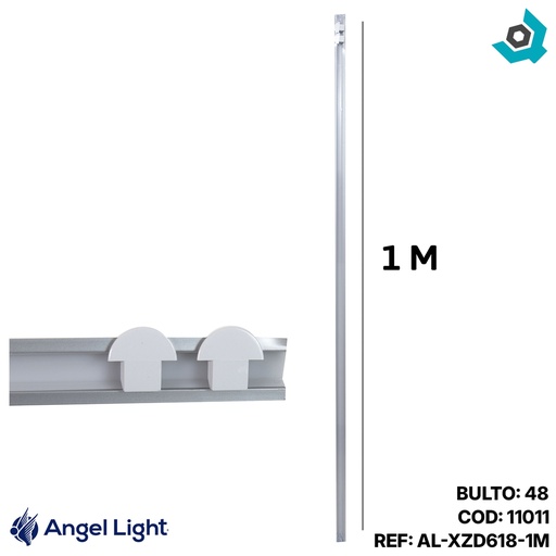 [11011] BASE DE ALUMINIO PARA TIRA DE LUZ LED 1 METRO ANGEL LIGHT