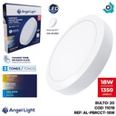 LAMPARA LED SUPERFICIAL REDONDA 18W 3 TONOS ANGEL LIGHT