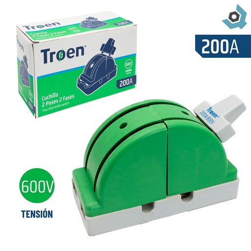 [11024] CUCHILLA ELECTRICA 2 PASES 2 POLOS X 200A TROEN