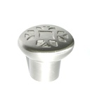 TIRADOR PARA MUEBLES DE BOTON PLATEADO