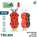 TOMACORRIENTE DOBLE CON TIERRA NARANJA TROEN